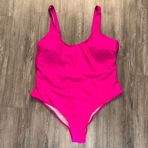 Classic One-Piece Swimsuit in Bright Fuchsia